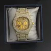 Luxury Men Watch Bransoletka Naszyjnik Pierścień Pierścień Pierścień Ustaw lód zegarek kubański Hip Hop Kryształ Naszyjnik Miami Biżuteria dla mężczyzn C16519480