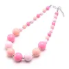 Handmade Kids Girl Candy Color Acrylic Beaded Necklaces Fashion Jewelry Children Birthday Party Decor