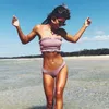 Sexy Retro Bolinhas Ruffled Bandeau Buquini Beachwear Nadada Nadar Banho Feminino Swimsuit Swimwear Mulheres Bodysuit T200704