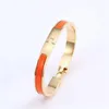 Modearmband 8mm rostfritt stål berlockarmband kvinnor lyx smycken designer armband Orange färg emalj present till älskare