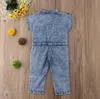 Toddler Kids Girl Denim Pagliaccetto Tuta Abiti Tuta Tuta Abiti estivi 1-6Y LY115