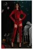 Women Halloween Skull Rompers Fashion Trend Long Sleeve Skinny Jumpsuits Designer Female New Night DS Stage Funny Game Jumpsuits
