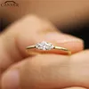 Trendy Thin Gold Silver Color Rings For Women Fashion Gold Zircon Ring Wedding Band Ring Jewelry Dropshipping