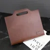 Briefcases Crazy Horse Leather Retro Briefcase Men IPad Document Stereotyped Bag Zipper Envelop Male Business Casual Handbag Satchels