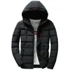 Hiver Hommes Solide Couleur Parkas Haute Qualité Vestes À Capuchon Hommes Sweats À Capuche Chaud Épais Veste Mâle Mode Casual Parka Manteau 201127