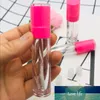 Nouveau Tube vide de brillant à lèvres de 5ML, Tubes de baume à lèvres en plastique ABS noir, bouchon rouge Rose, petit récipient d'emballage cosmétique