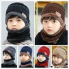 Venda quente de inverno chapéus Beanie chapéu lenço conjunto adulto kids size knit knit tampões