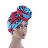 Étnico impresso Big Flower Lenço Bonnet Mulheres Turban Hat turbante Femme Musulman Índia Hat Head islâmica Enrole Turban Moda