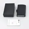 Vintage Twinswallet RFID Blokkeren Lederen Creditcardhouder Aluminium Aluminium Metalen Bedrijfs ID Multifunctionele Kaarthouder Portemonnee voor Mannen