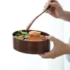 Boîtes à bento japonaises rétro, boîte à déjeuner en bois, boîte à sushi en bois naturel fait à la main, vaisselle bol récipient alimentaire