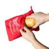 6 adet Kırmızı Kullanımlık Mikrodalga Patates Çantası Pişirme Tencere Yıkanabilir Pirinç Cebi Fırın Kolay Hızlı Pişirme Araçları Mutfak Gadgets 201023