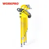 WORKPRO 9-teiliger Universal-Inbusschlüssel, langer Arm, kurzer Arm, Torx, metrisch, SAE-Kugelkopfschlüsselsatz Y200323