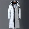 Inverno 90% Jaqueta de pato branco dos homens Moda com capuz de alta qualidade Long espessura quente casaco solto sobretocasco preto Parkas 201116