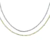 Catena a maglia cubana sottile semplice da 3 mm di larghezza con castone da 4 mm cz europea da donna catena color oro collana girocollo San Valentino regalo301y