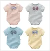 Fashion-Baby Boys Pagliaccetti estate infantile manica corta tute con bowtie toddler cotone onesies bambini un pezzo