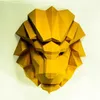 60cm high hand made diy paper Novelty Items lion wall hanging head sculpture home decoration living room craft marine animals