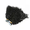 VMAE 11A Bant Ins İnsan saç uzantıları Moğol kütikül hizalanmış vrigin doğal siyah 100g 2.5g/parça afro kinky kıvırcık