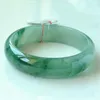 Bangle Natural Birmese Jade Jadeite Waxy Armband Vrouwelijke Yang Groen Drijvende Bloem