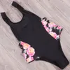 Nakiaeoi sexy um pedaço de maiô mulheres 2019 verão praia beachwear laço um ombro swimwear banho ternos bodysuit monokini maiô t200708