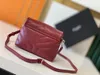 Diseñador de bolsos de lujo monederos cuadrados gordos LOULOU bolsos de cadena bolsos de cuero real mujeres hombro alta calidad Flap bag mini 20cm