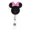 10 szt. Lot Cute Key Pierścienie Animal Rhinestone Mouse Head Stylna karta identyfikacyjna dla pielęgniarki Akcesoria