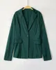 Kvinnors tvåbitar byxor Green Suits Women Pieces Set Blazer Jacket and byxor Ice Work Spring Autumn 2021 Plus Size Female Clothing1113585