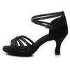 Sapatos de dança latina de salão de baile feminino novinhos em folha para festa de tango salsa sapatos de dança 5 cm e salto de 7 cm 201017