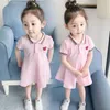 2020 Summer Girls Fashion Kleid Kleinkind Baumwolle Kurzärärmte Kleid süßes Polo -Hemdkleid für Kindermädchen Kinder Sommerkleidung Q019893727