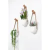 3pcs Succulent Home Flower Pot Holder Decorative With Rope Hanging Planter Wall White Practical Elegant Modern Ceramic C11159684111