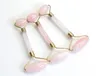 Chakra Rose Natural Rose Quartz Artisanat sculpture Reiki Crystal guérison Strucage Rouleau de beauté Massage facial Stick Alloy Gold PLA8418861