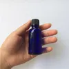 Groothandel 30 ml glas vloeibare geneeskunde potten met zwarte dop sluiting omhoog verpakking flessen etherische olie 24pcs / lot