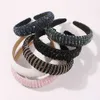 European and American style hand-woven crystal headband fashion retro multi-color thick sponge hair accessories