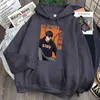 Japón Anime Haikyuu Kageyama Imprimir Hombre Sudadera Bolsillo Fleece Suelto Sudadera con capucha Vintage Dibujos animados Sudadera con capucha Punk Hip Hop Sudadera con capucha H1227