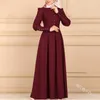 Турция Дубай мусульманское платье Женщины Большой свинг а-линия абая кафтан кимоно Исламская одежда Эльбизе Марокканские платья хиджаба Кафтана Кафтана