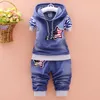 Herfst Kinderen Baby Jongens Kleding Mode Denim Jasje Top Broek 3 stks/sets Baby Kids Casual Kleding Winter Peuter Trainingspakken LJ200831