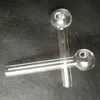 Queimador de óleo Pyrex transparente de 12 cm 10 cm Cachimbo de fumo Tubo de vidro de 2 mm de espessura Bola OD de 25 mm para equipamentos de bongs de água Ferramentas para narguilés Bubbler