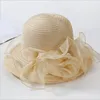 Ploermin Organza Sun Hats Women Flower Summer Wedding Caps Female Elegant Floral UV Church Hats New Fashion Y200602