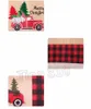 Ev Noel Masa Dekorasyon T2I51550 Yemek Yılbaşı Ağacı Masa Mat Kırmızı Kamyon Placemats Kış Noel Baba Ekose Placemat