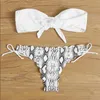 Beach Bikini 2020 женщина сексуальная передняя кружева галстука без бретелек леопардовый купальник женский толчок вздохнул лук купальный костюм стринги купальники LJ200825