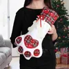 Christmas Stockings Gift Bag Decor for New Year 2020 Plaid Christmas Gift Bags Pet Stocking Socks Xmas Tree Hanging Pendant12550