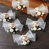 Fashion Bridal Headpieces Wedding Headpieces Pins Girl Bride Clips Pearl Headdress Bowknot Jewelry Accessories