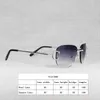 Sun glasses 2023 20% Luxury Rhinestone Wire Rimless Oval Men Stone Metal Frame Square Shades for Women Summer Club Oculos Eyewear