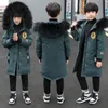 Hoogwaardige winter Kind Boy Coats Jacket Parka Big Kids Dikke warme jas 6 8 10 12 14 -jarige puffer puffer capuchoned bovenkleding LJ201202