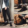 Hot Sale-Brand Winter Men Ankle Boots Quality Leather Shoes Warm Men's Snow Boots Winter Shoes Fur Men's Size 39-44