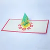 Christmas Paper Gift 3D Stereo Greeting Cards Xmas Tree Birthday Blessing Handmade Happy New Year Greet Business Bless Card WDH0100