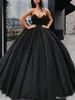 Robe de bal noire quinceanera robes de bal chérie zipper sans dos pour plis doux robes de soirée personnalisées ba