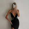 Robe d'été femmes 2022 Sexy moulante Club fête découpé Spaghetti sangle robes dos nu élégant froncé robes Mini Robe