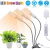 Hot Koop 60 W 5 V Dimbaar Drie-hoofd Flat Clip Graan Plant Licht Heet Volledig Spectrum Warm Wit 3000K 132LED Silver (Daadwerkelijk Power 20W)