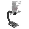 C Type Monopod Handheld Camera Stabilisatorhouder Grip Flash Bracket Mount Adapter Drie hot schoen voor DSLR SLR