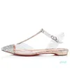 Été bout pointu femmes gladiateur Sandalias Nosy Spikes enfant PVC bride à la cheville dames sandales appartements de luxe Designer fête mariage 4946